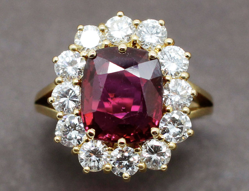 Bague Rubellite Entourage Diamants