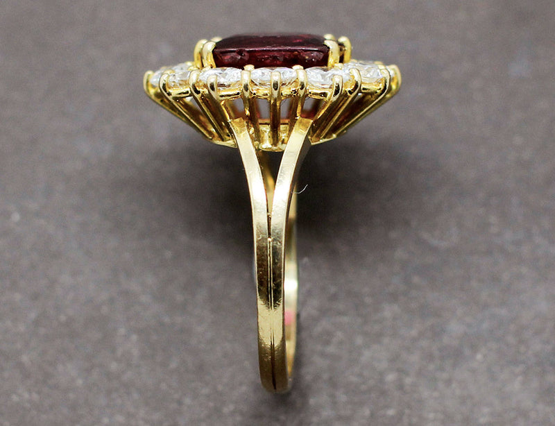 Bague Rubellite Entourage Diamants