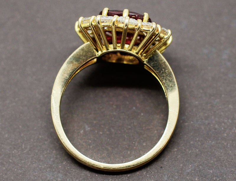 Bague Rubellite Entourage Diamants