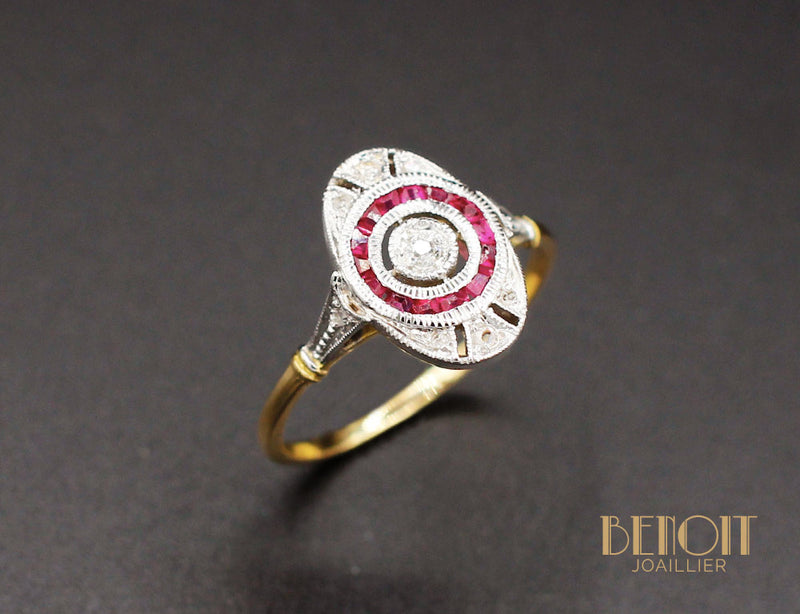 Bague Art Déco Diamants et Verneuils