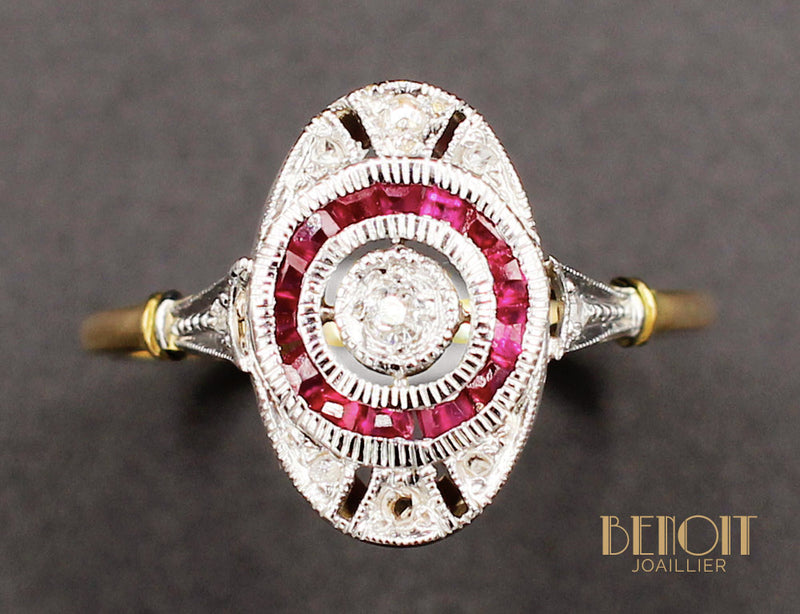 Bague Art Déco Diamants et Verneuils