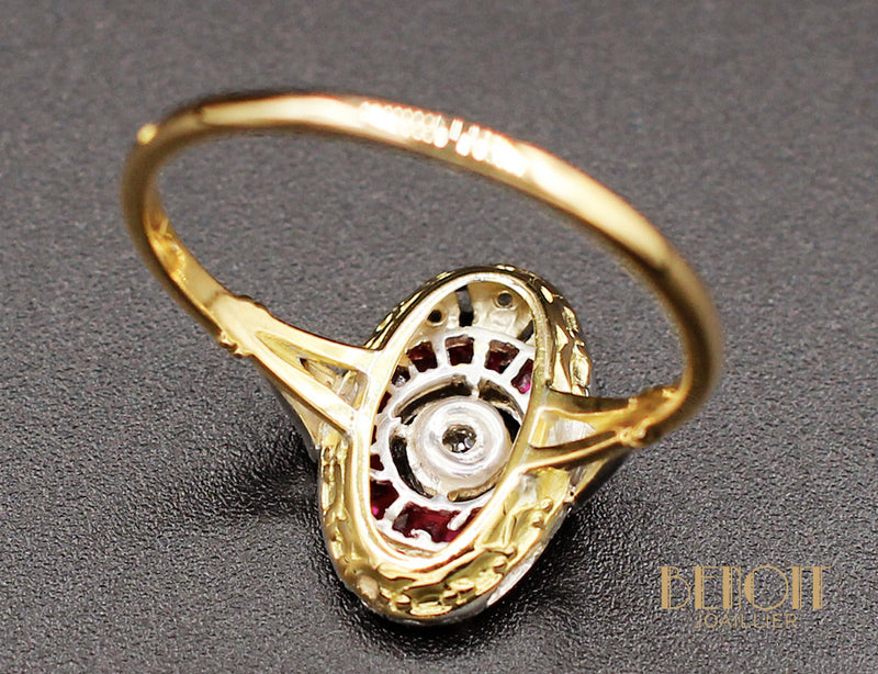 Bague Art Déco Diamants et Verneuils