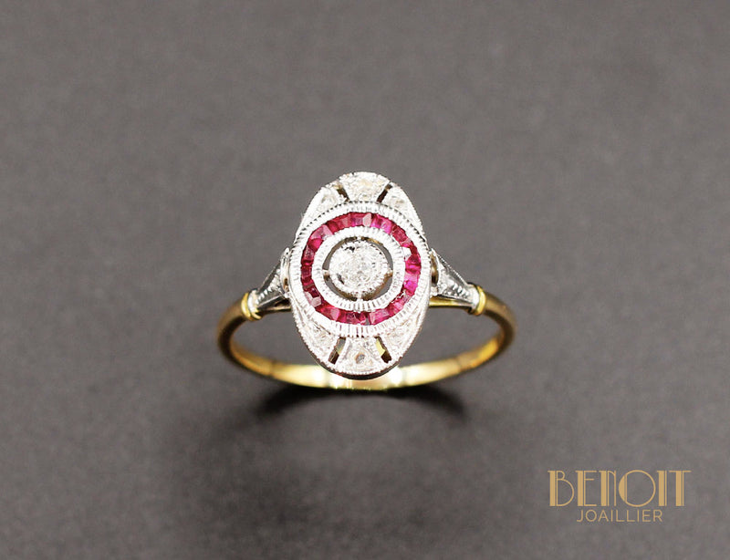 Bague Art Déco Diamants et Verneuils
