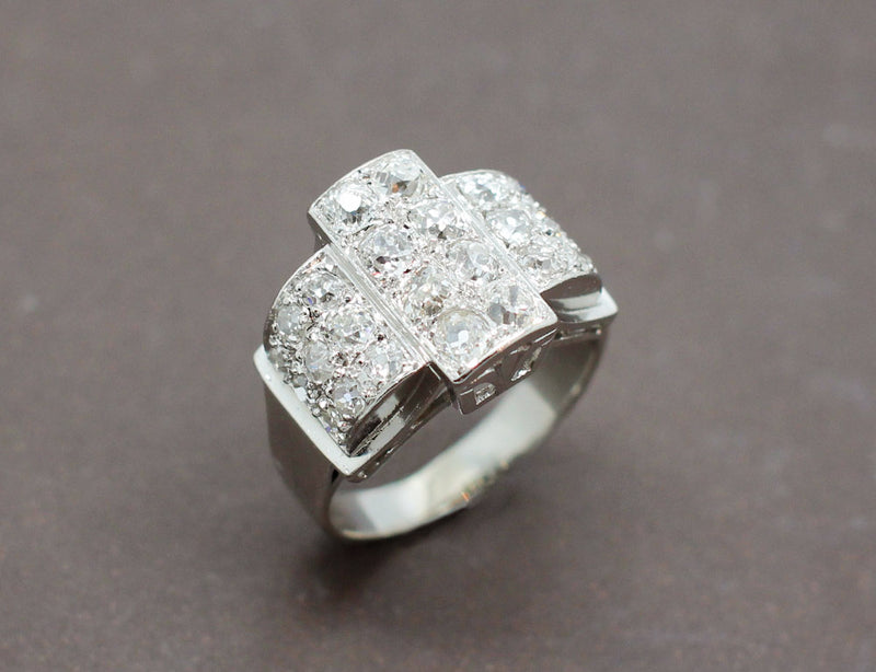Bague Art Déco Diamants Platine