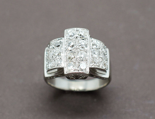 Bague Art Déco Diamants Platine