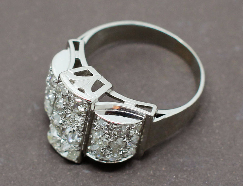 Bague Art Déco Diamants Platine