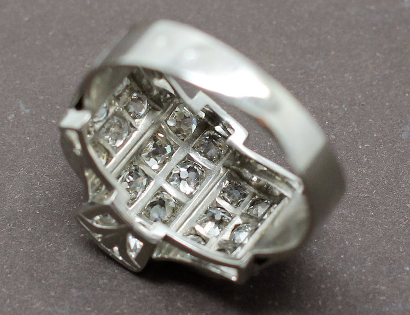 Bague Art Déco Diamants Platine