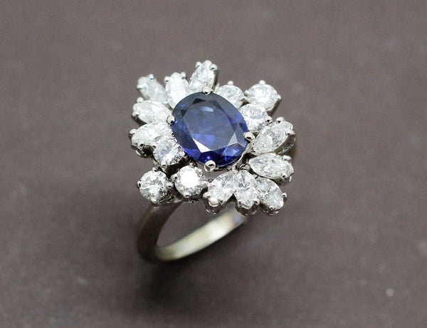 Bague Cocktail Saphir Diamants
