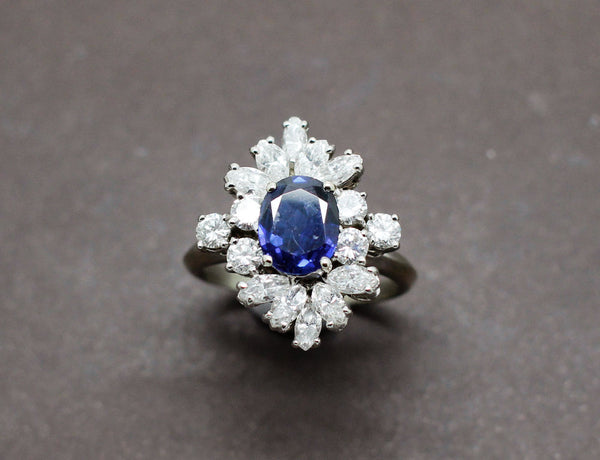 Bague Cocktail Saphir Diamants