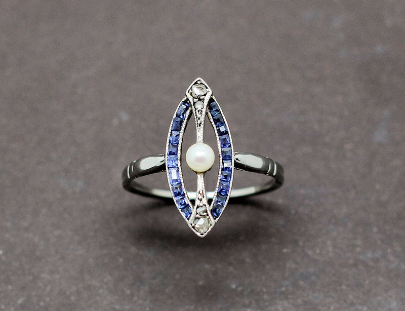 Bague Marquise Art Déco "Les Recyclés"