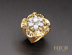 Bague Fleur 1950 Or Jaune Diamants