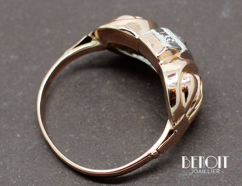 Bague 1950 Or Rose Diamants
