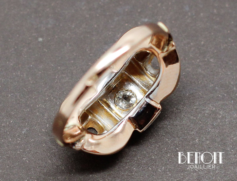 Bague 1950 Or Rose Diamants