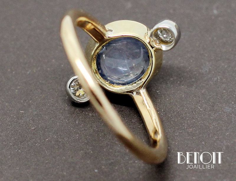 Bague Ancienne Saphir Diamants