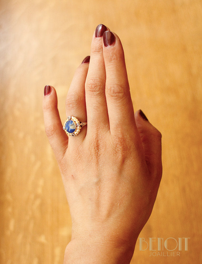 Bague Empire Lapis Lazuli et Diamants