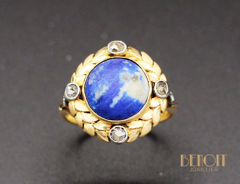 Bague Empire Lapis Lazuli et Diamants