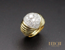 Bague Boule Or Jaune Diamants