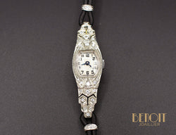 Montre Art Déco Or Blanc Diamants