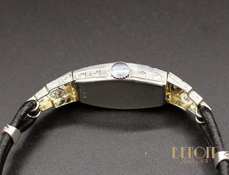Montre Art Déco Or Blanc Diamants