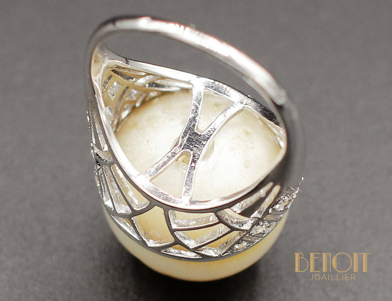 Bague Art Déco Perle Mabé Diamants