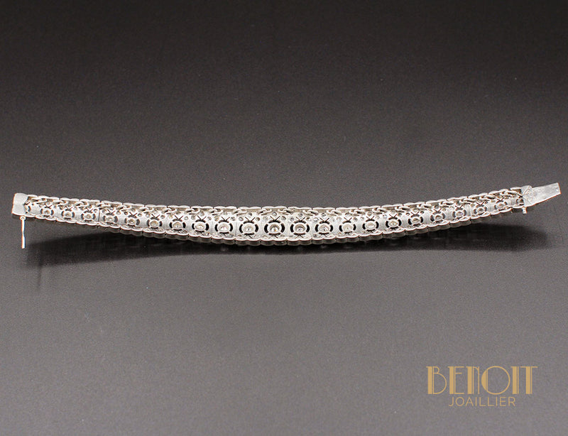 Bracelet Art Déco Argent Diamants