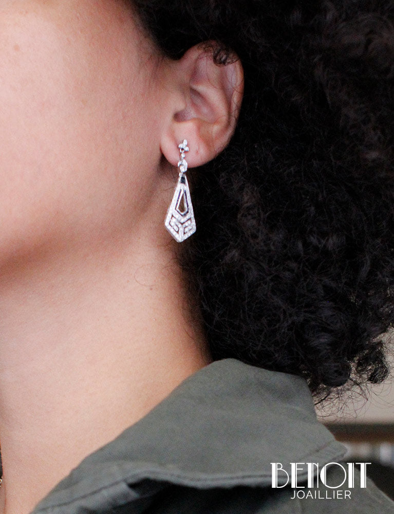 Boucles d'oreilles Art Déco Diamants