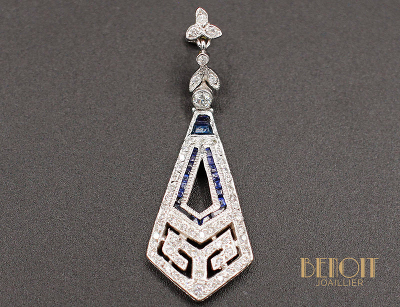 Boucles d'oreilles Art Déco Diamants