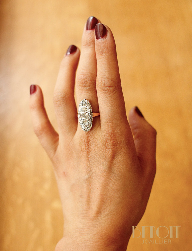 Bague Marquise Diamants XIXe