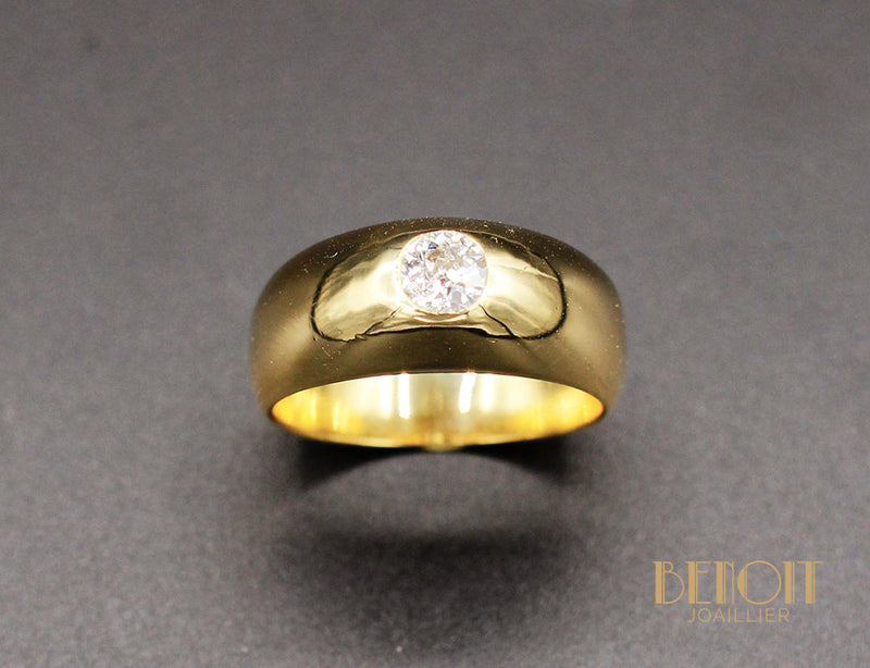 Bague Jonc Or Jaune Diamant