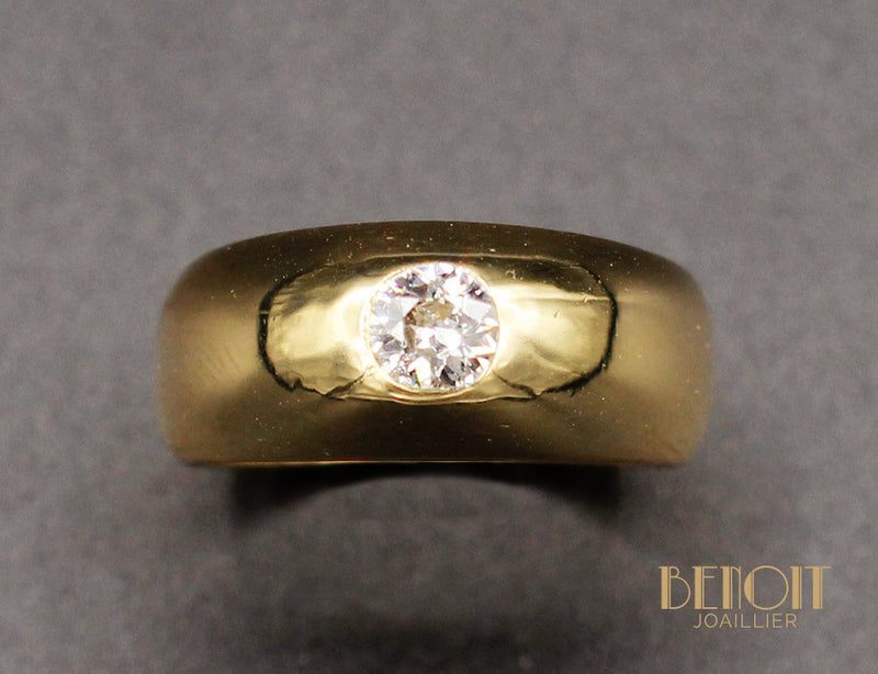 Bague Jonc Or Jaune Diamant