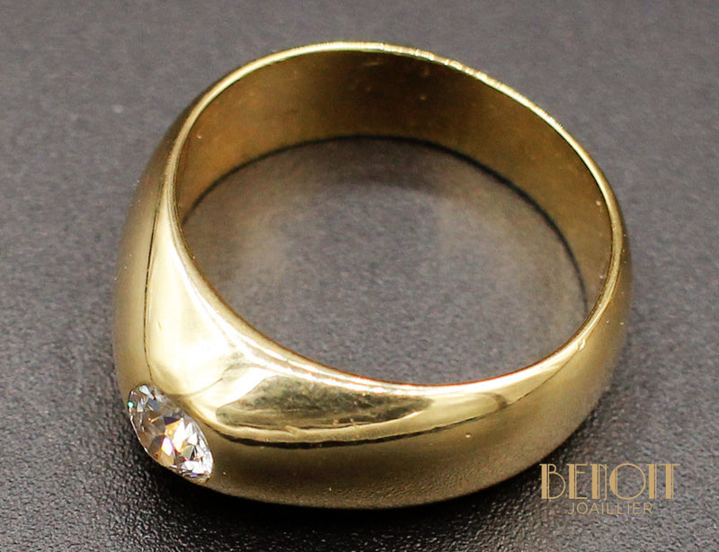 Bague Jonc Or Jaune Diamant
