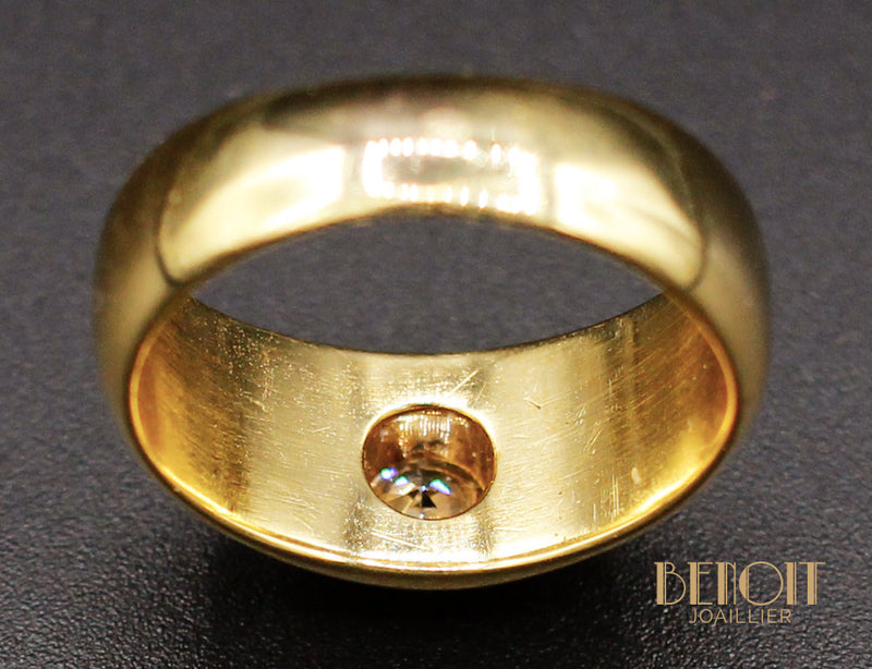 Bague Jonc Or Jaune Diamant