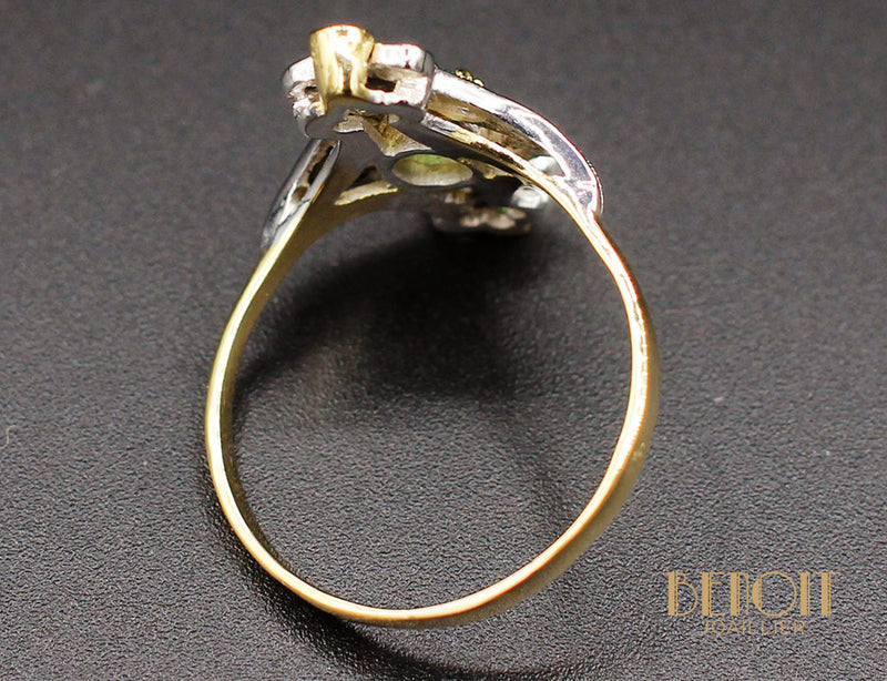 Bague Ancienne Emeraudes Diamants