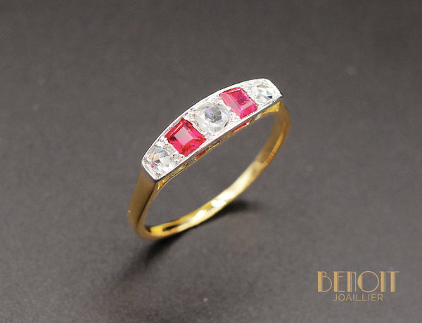 Bague Art Déco Diamants et Verneuils
