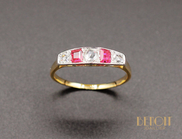 Bague Art Déco Diamants et Verneuils