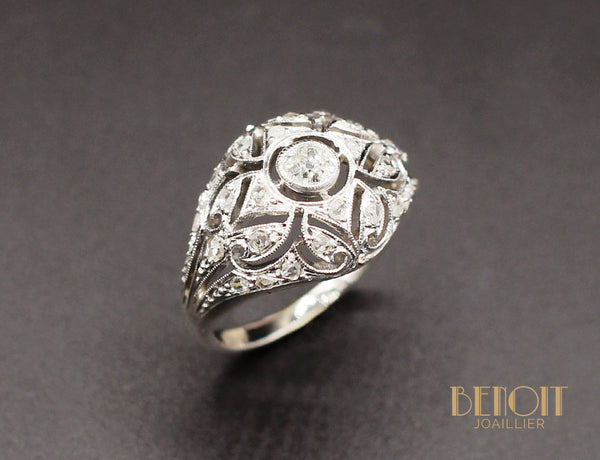 Bague Dôme Art Déco Diamants