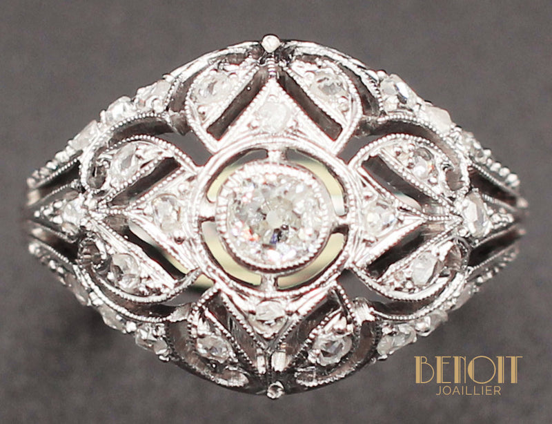 Bague Dôme Art Déco Diamants