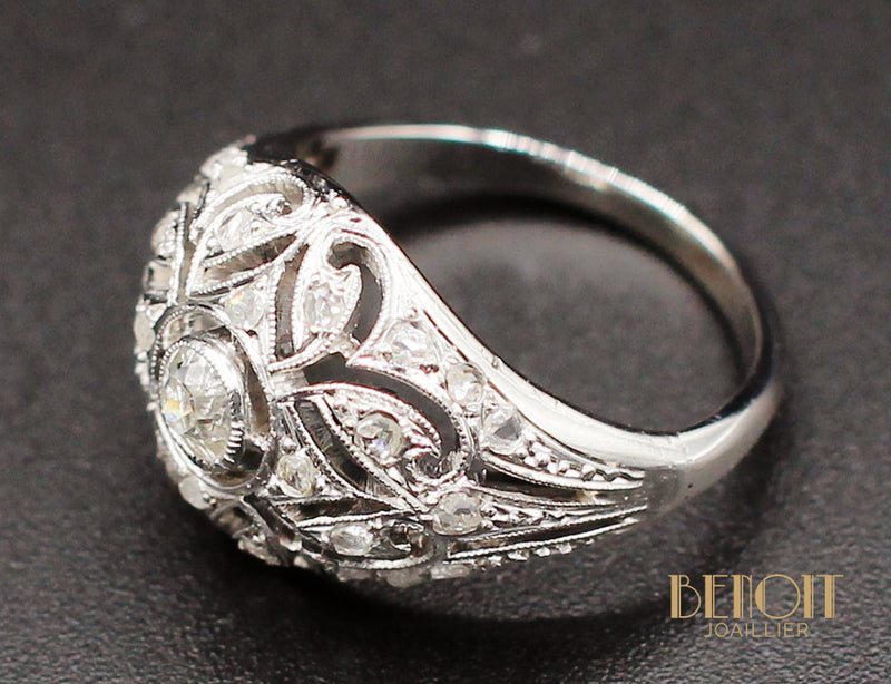 Bague Dôme Art Déco Diamants