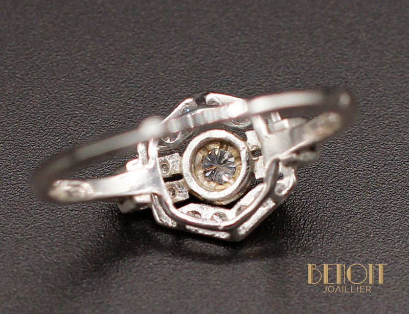 Bague Art Déco Platine Diamants