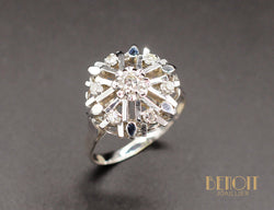 Bague "Flocon" Or Blanc Diamants