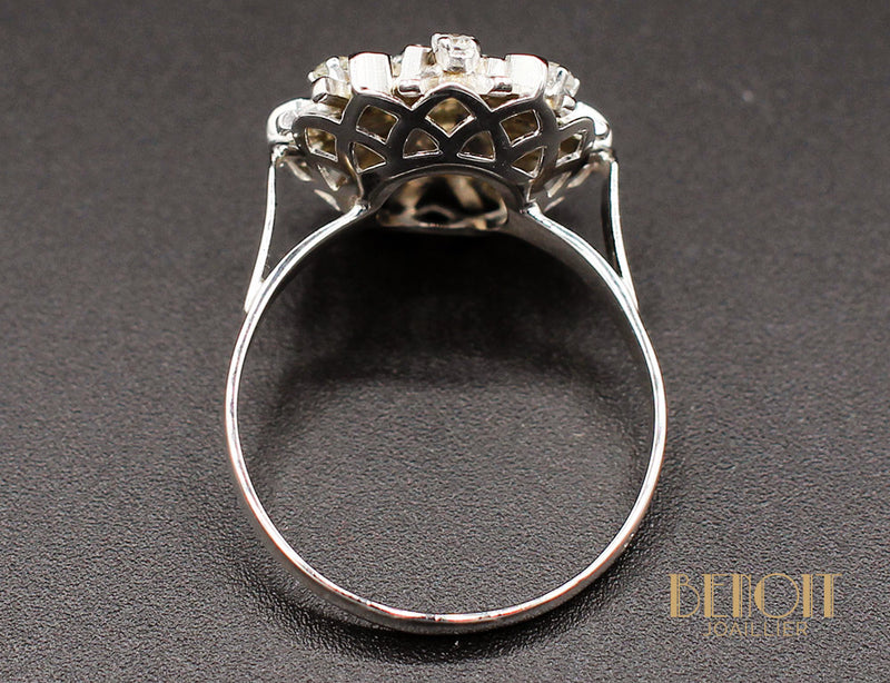 Bague "Flocon" Or Blanc Diamants