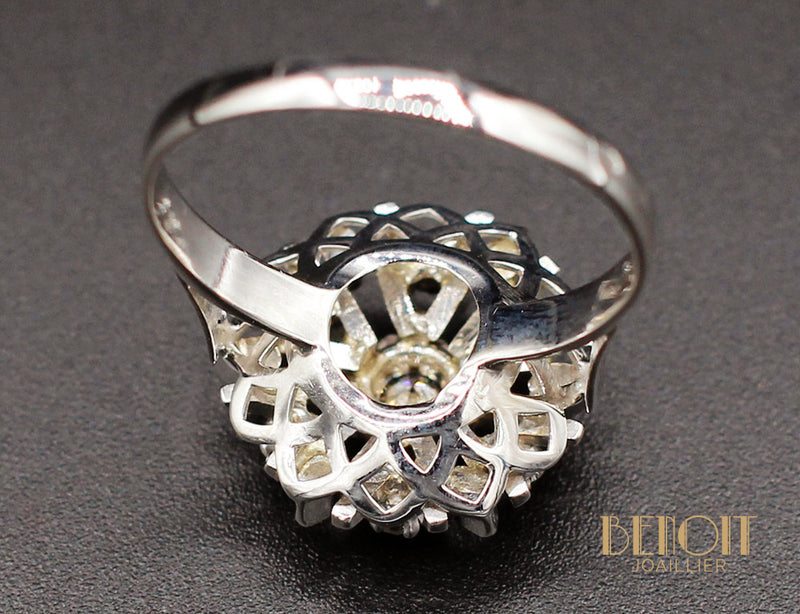 Bague "Flocon" Or Blanc Diamants