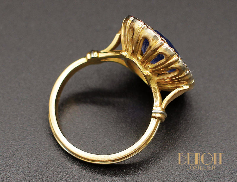 Bague Saphir Entourage Diamants