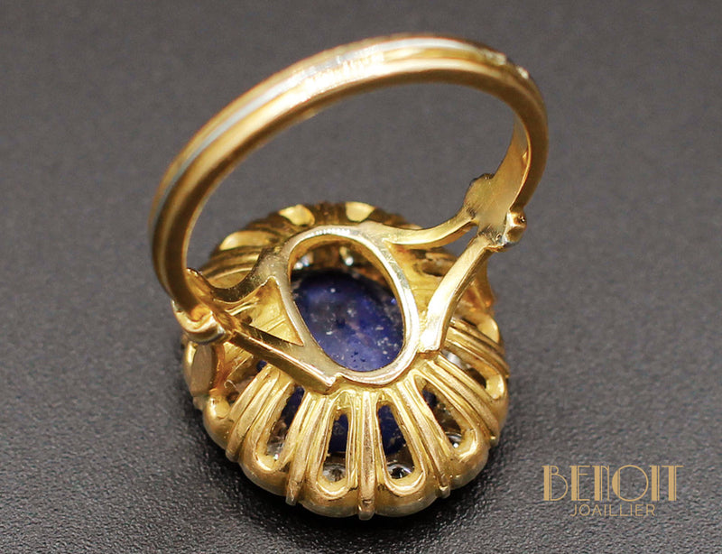 Bague Saphir Entourage Diamants