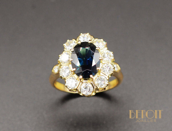 Bague Pompadour Saphir Diamants