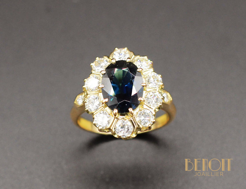 Bague Pompadour Saphir Diamants