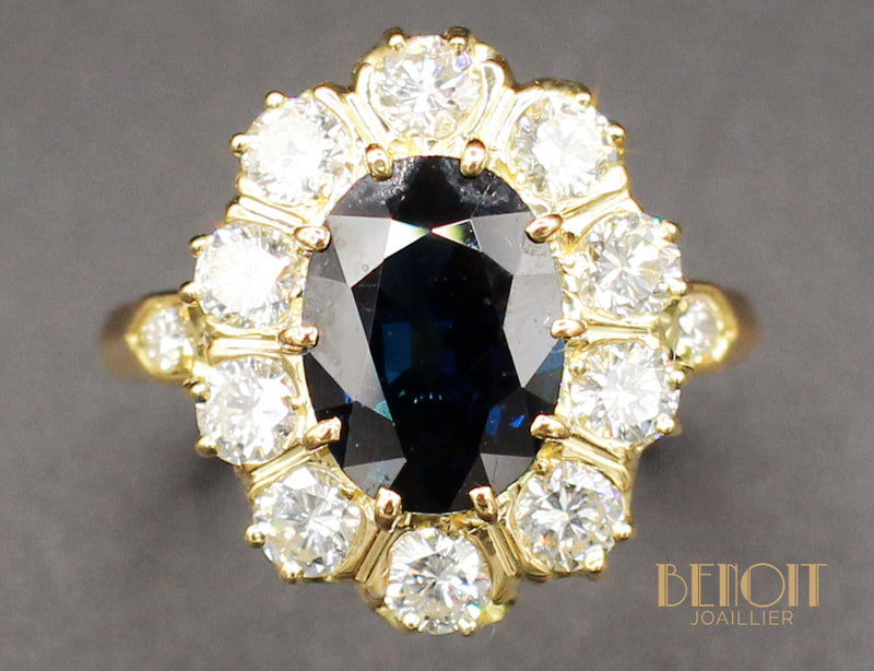 Bague Pompadour Saphir Diamants