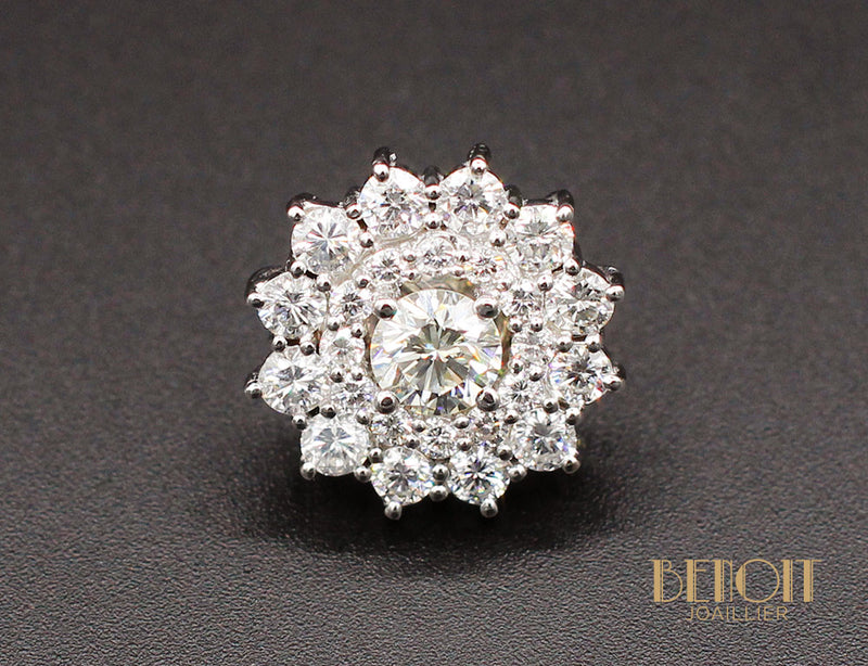 Boucles d'Oreilles Flocons En Diamants