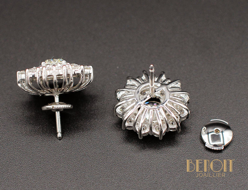 Boucles d'Oreilles Flocons En Diamants