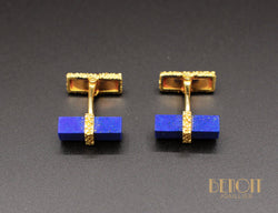 Boutons de Manchette Lapis Lazuli Or Jaune